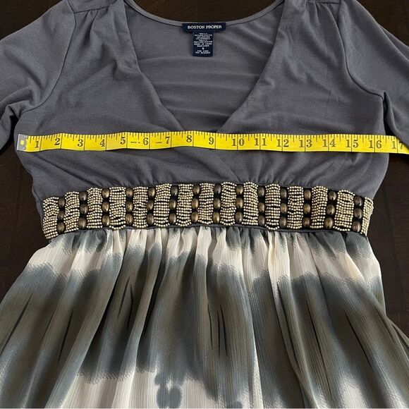 Boston Proper Y2K V-neck Embellished Beaded Top Empire Waist Stretch S - Picture 11 of 11